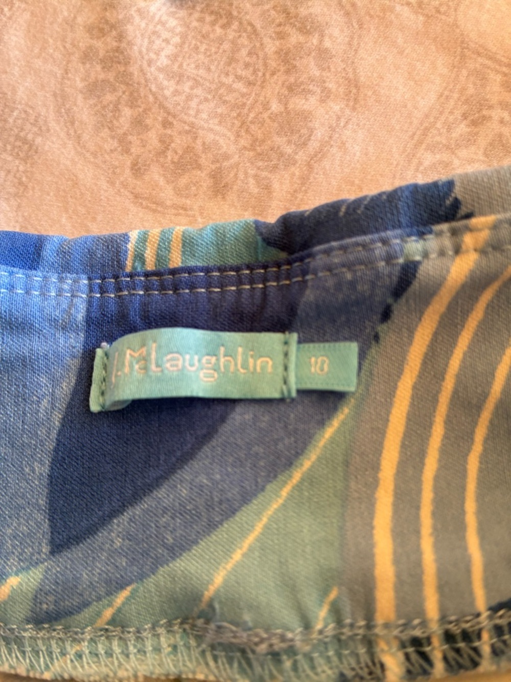 J. McLaughlin Swirl Crop Blue Pants 
Size 10 - Picture 5 of 7